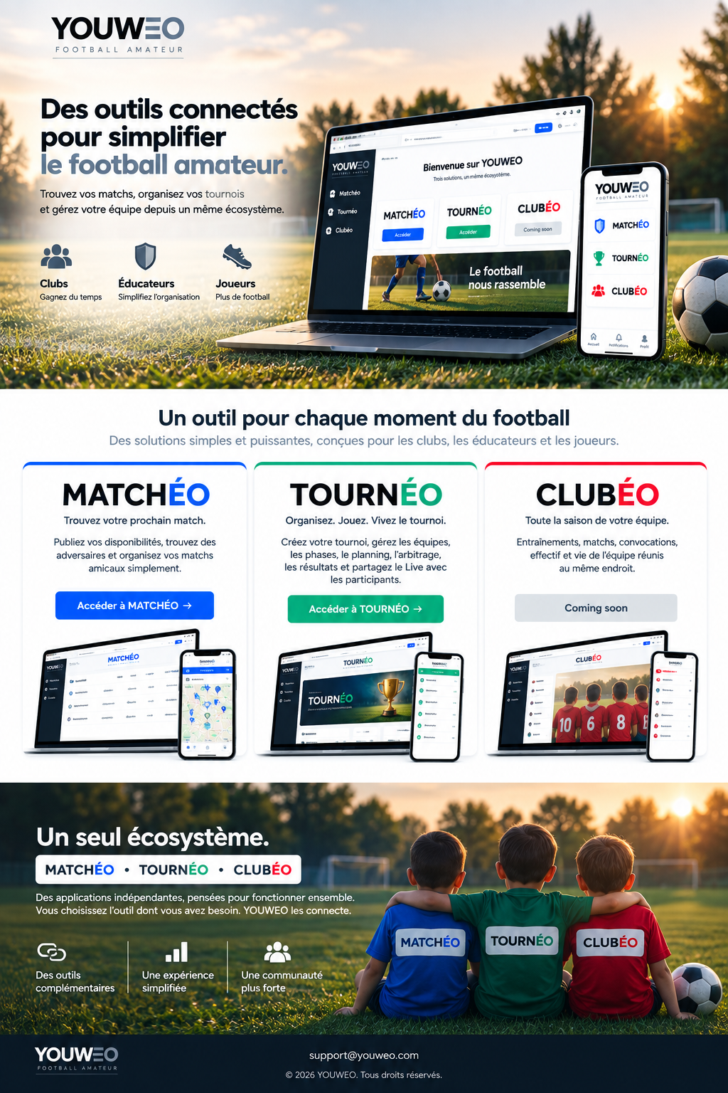 YOUWEO — Matchéo, Tournéo et Clubéo, des outils connectés pour simplifier le football amateur